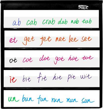 Word Building Desktop Pocket Chart, 48 CVC Words & 50 First Words, Double-Sided Tent Word Builder, Vocabulary Learning Flashcards Set for Kindergarten Reading and Spelling