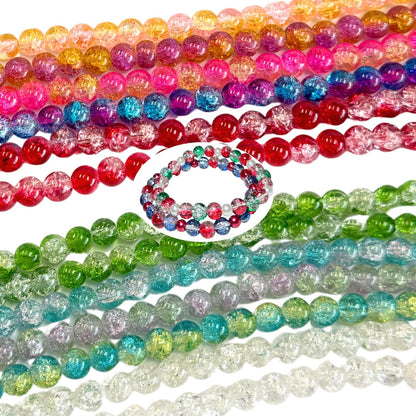 8mm Glass Beads Round Bulk for Bracelet, Glow in Dark Beads, DIY Jewelry Windchime Suncatcher Party Supplies, 300 pcs