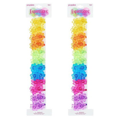 20pc Ponytailers Balls Elastics 18mm Round Opaque Multicolored Twin Beads Bauble Holders Toddler Kids Braiding Styling