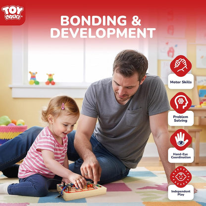 TOY Life Toddler Montessori Busy Board, Wooden Butterfly Sensory Board Toys with LED Light Up Switchs, Baby Busy Fidget Boards Travel Toys, Easter Birthday Gifts for 1+ Year Old Kids Girls Boys