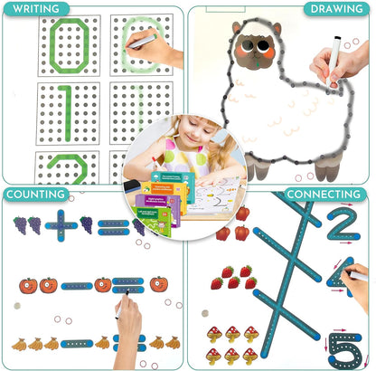 Scribble Smart Workbook, Handwriting Practice Workbook, Reusable Preschool Workbook and Tracing Book, Little Curious Mind Magic Scribble Smart Workbooks for Kid Ages 3-5 (4pcs Set)
