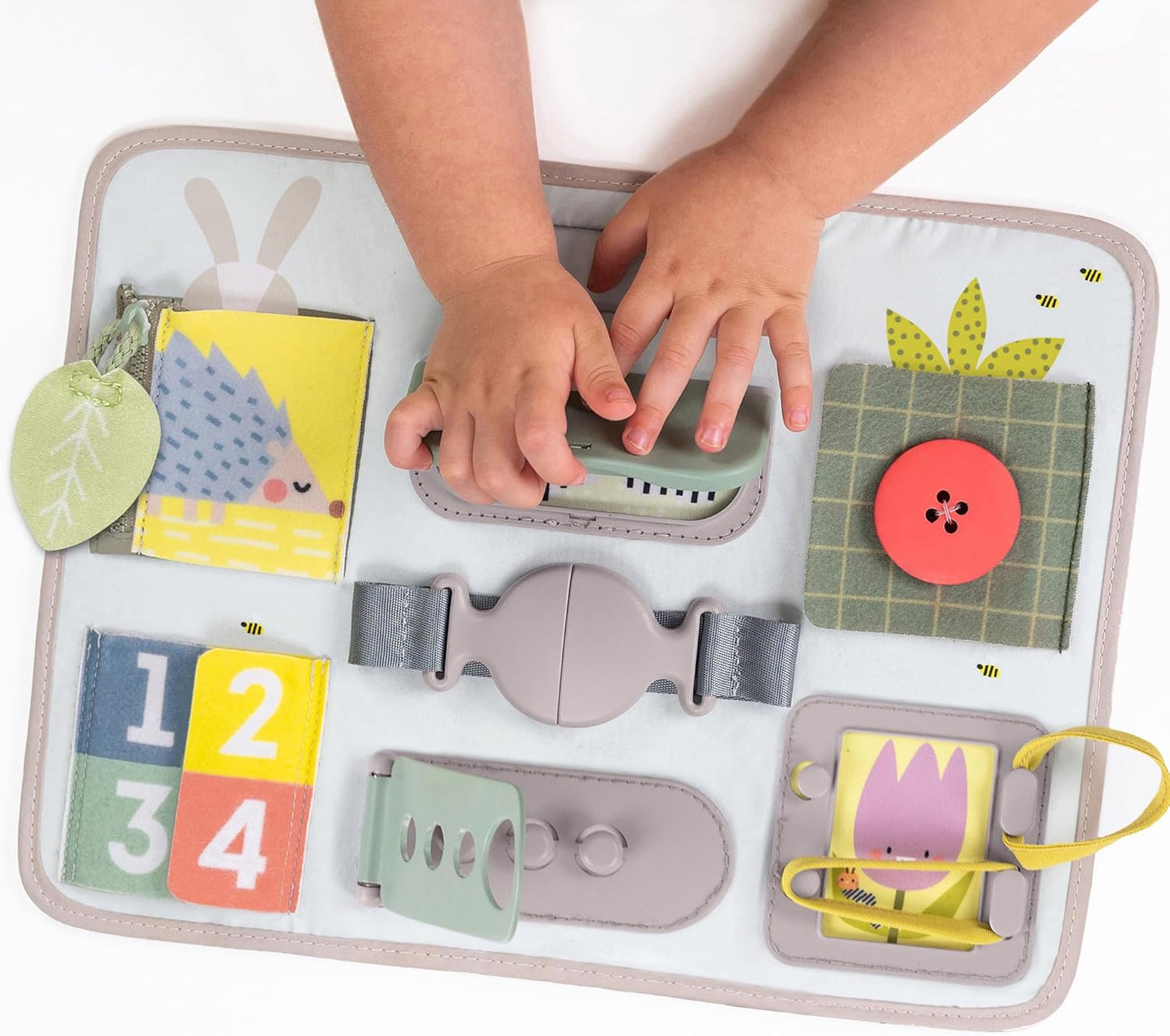 Taf Toys Snap'n Learn Board Busy Board for Toddlers 18 Months & up Montessori Sensory Activity Board Travel Toy Non-Toxic Educational Learning Toy for Boys & Girls Birthday Gift