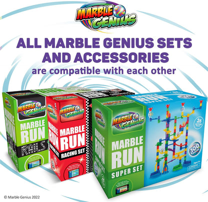 Marble Genius Marble Run Super Set, STEM Toys & Maze Construction Building - 150 Translucent Track Pieces & Glass Marble for Family, Kids Toddlers Ages 4-8 - Fun Holiday Creative Gifts
