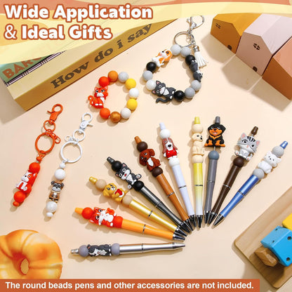 Ferreve 16 Pcs 3D Sports Football Beads Silicone Focal Beads for Keychain Making Pens for Beadable Keychain DIY Crafts Necklace Bracelet Phone Chain Charms Jewelry Making