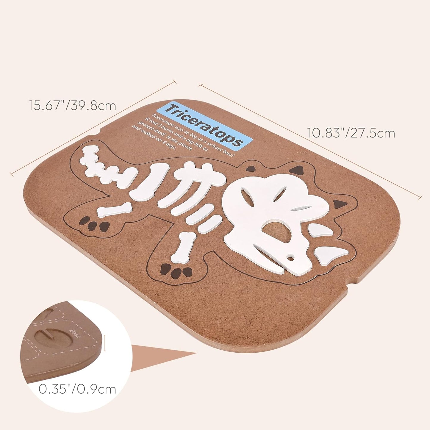 Woodtoe 2 PCS Dinosaur Sensory Table Inserts, Double-Sided Dinosaurs Puzzle for Flisat Trofast, 3D Wooden Dinosaur Puzzle, Sensory Sand & Water Table Accessories, Science Toys STEM Kits for Kid Age 3+
