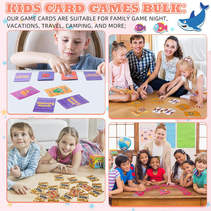 Zubebe 28 Pack Kids Card Games Gifts Bulk Classic Playing Card Game Set for Kids Includes Go Fish, Old Maid, Crazy Eights, Memory Match, Slap Jack, Playing Toy for Party Favors (Classic)