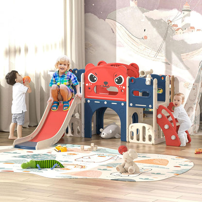 NYEEKOY 9 in 1 Toddler Slide Playset Indoor Outdoor Kids Slide and Climber for Toddler Age 1-6, Children Slide Climber Playground