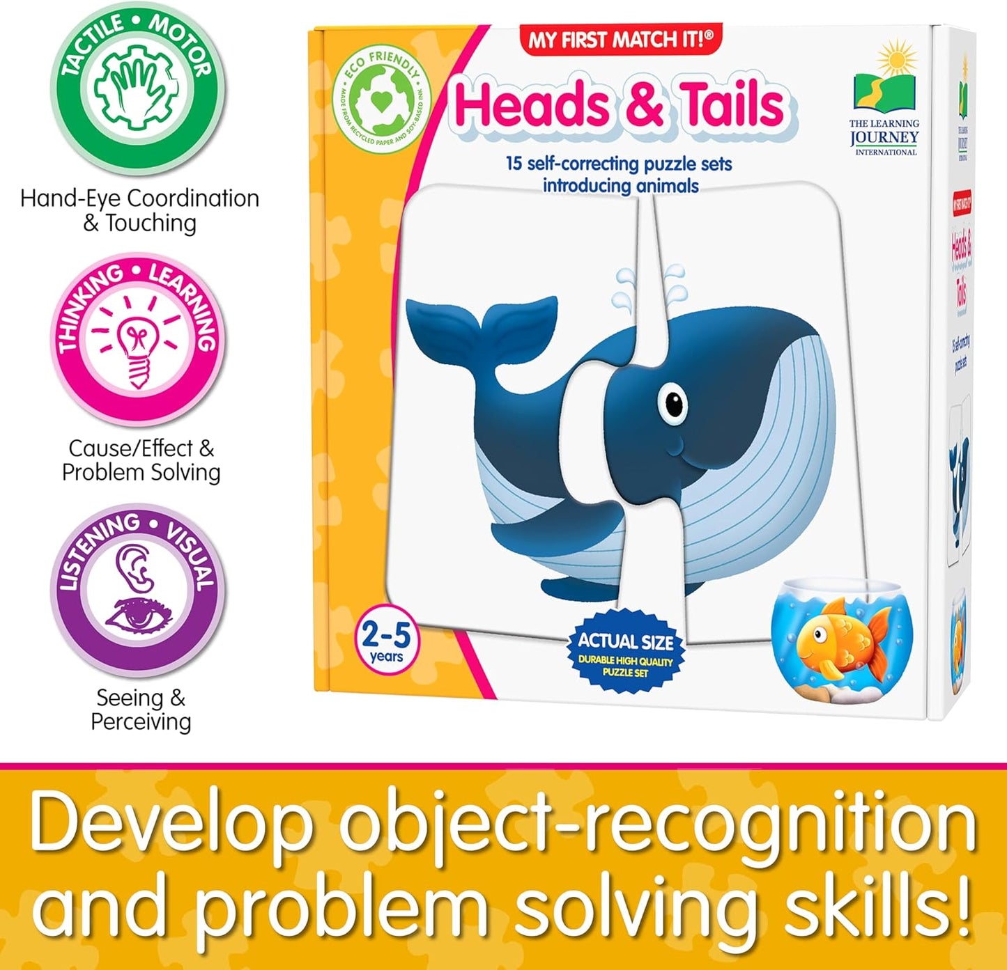 The Learning Journey: My First Match It - Dinosaurs - 2 Year Old Toys, Puzzles for Toddlers, Toddler Puzzle, Educational Toys for 2 Year Old - 15 Self-Correcting Matching Puzzles - Award Winning Toys