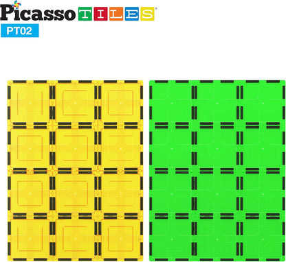 PicassoTiles 12pc Supersized Magnetic Building Tile Base Plate Jumbo XL Foundation Stabilizer Boards STEM Engineering Construction Kit for Kids Educational Learning Toy Magnet Blocks Stacking Set PT12