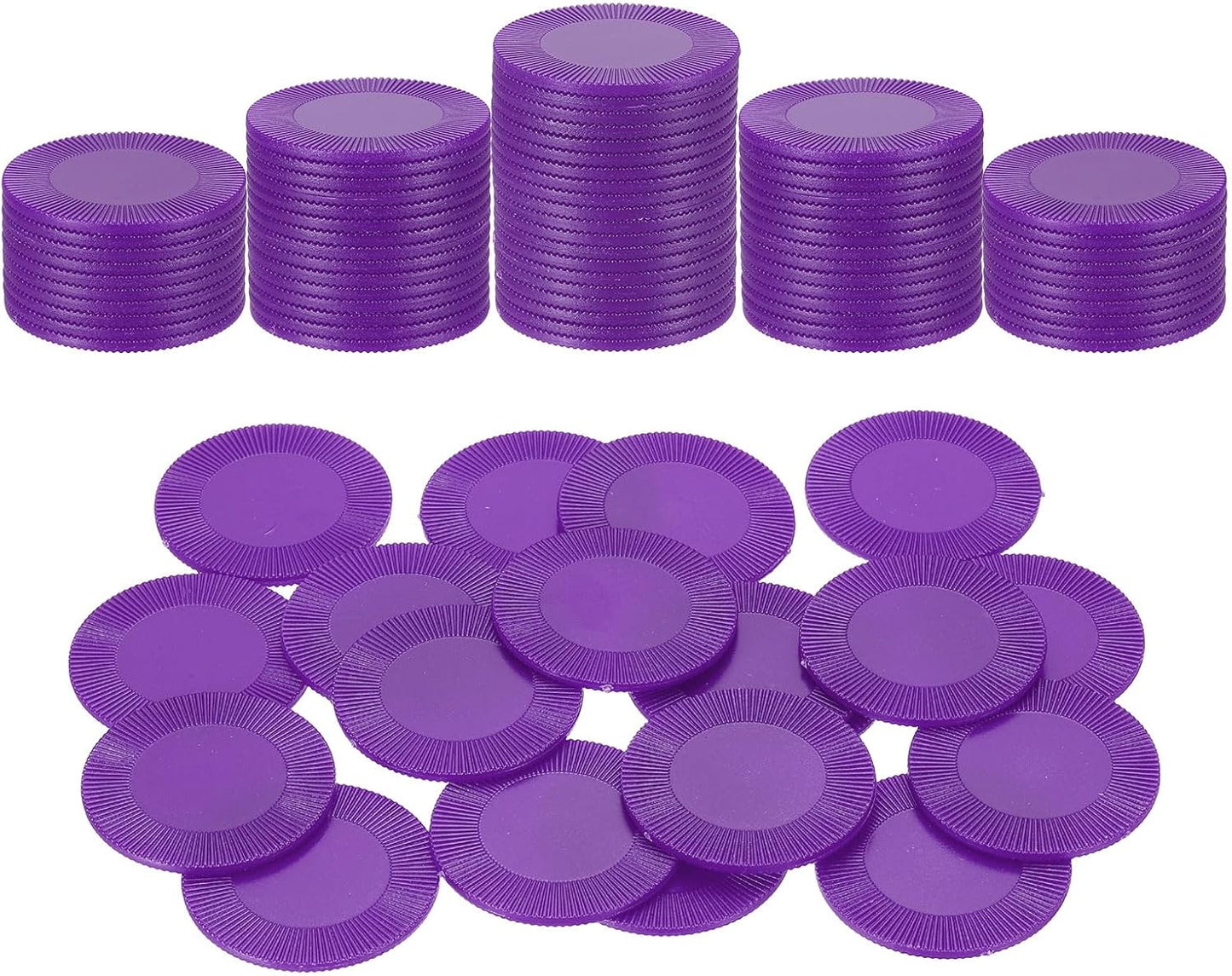 uxcell 100Pcs Plastic Poker Chips, 1 Inch Mini Bingo Chips Learning Counters Counting Counters Disks Markers Opaque Game Tokens for Game Play Math Counting, Blue, Pattern