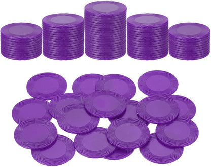 uxcell 100Pcs Plastic Poker Chips, 1 Inch Mini Bingo Chips Learning Counters Counting Counters Disks Markers Opaque Game Tokens for Game Play Math Counting, Blue, Pattern