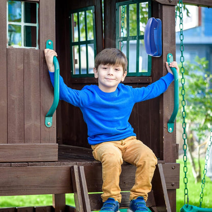 3 Pcs Playground Accessories for Kids Outdoor Swing Set Accessories Playground Equipment Pirate Plastic Ship Wheel Toy Telescope Telephone Backyard Outdoor Playhouse Climbing Equipment(Yellow, Green)