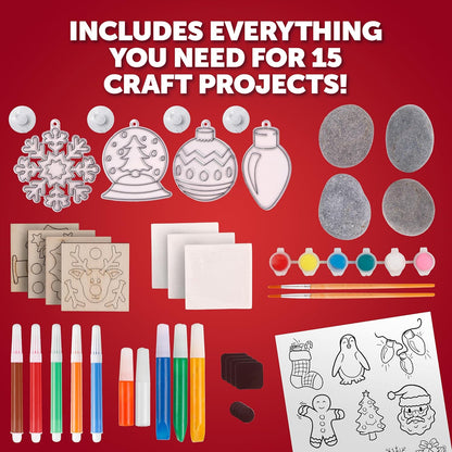 Blue Marble Santa's Christmas Craft Kit for Kids - 15 Magical Christmas Crafts for Kids, Make Suncatchers, Paint Holiday Rocks, Make Magnetic Tile Art & More for Christmas Gifts, Craft Kits