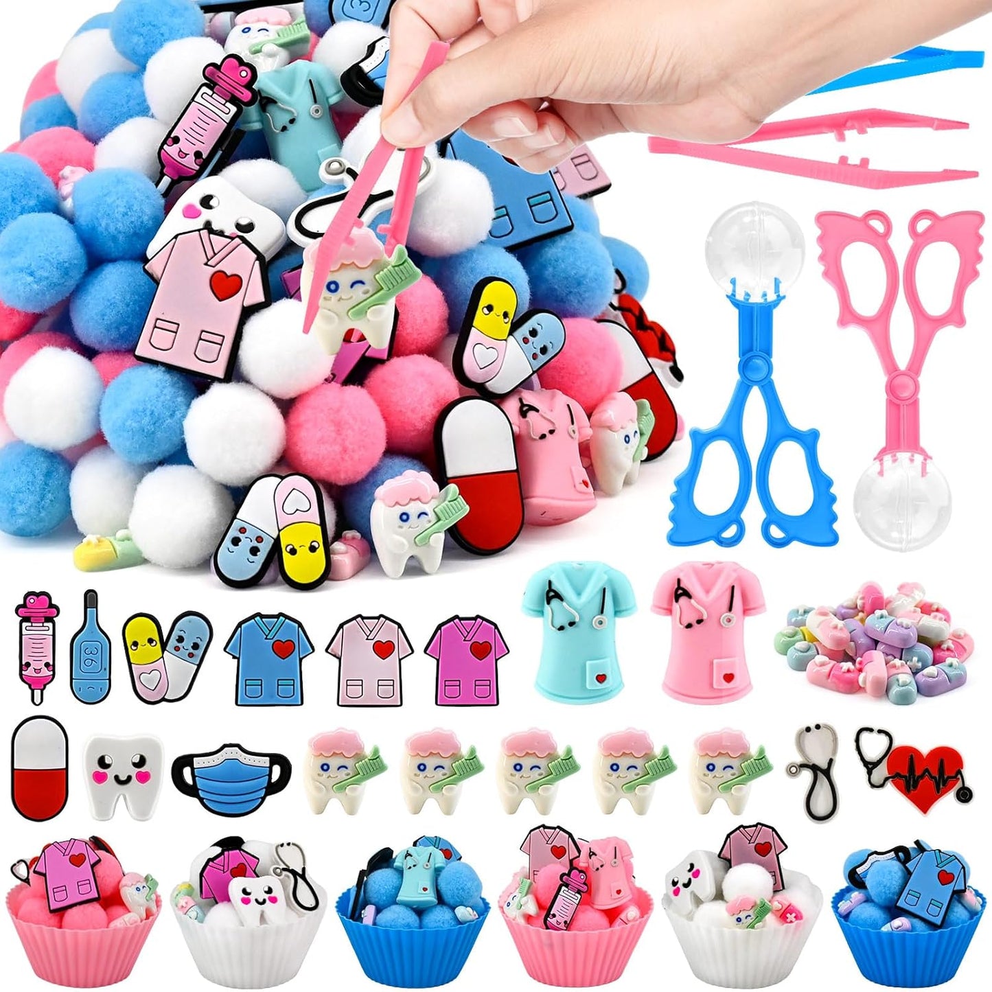 270 Pcs Numbers and Letters Sensory Bin Items Back to School Counting Sorting Sensory Bin Filler Fine Motor Numbers and Letters Geometric Figure Counts for Easter Spring Summer Sorting