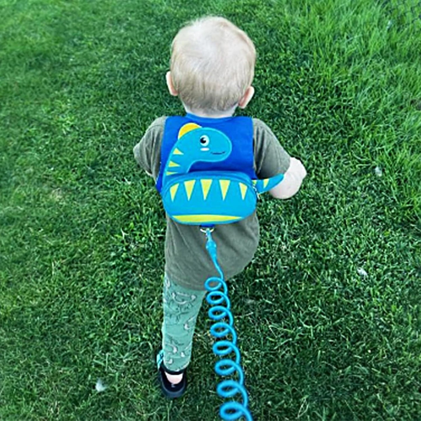 3 in 1 Toddler Harness Leash + Baby Anti Lost Wrist Link, Accmor Cute Dinosaur Child Safety Harness Tether, Kids Walking Wristband Assistant Strap Belt for Parent Boys Outdoor Activity (Black)