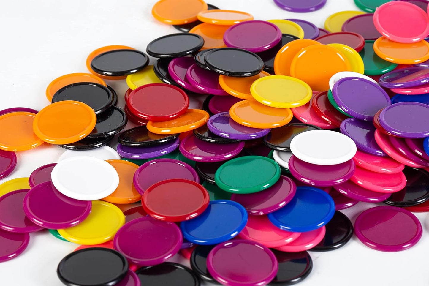 Smartdealspro 300pcs 1 Inch 10 Colors Opaque Plastic Learning Counters Counting Mini Poker Chips Game Tokens