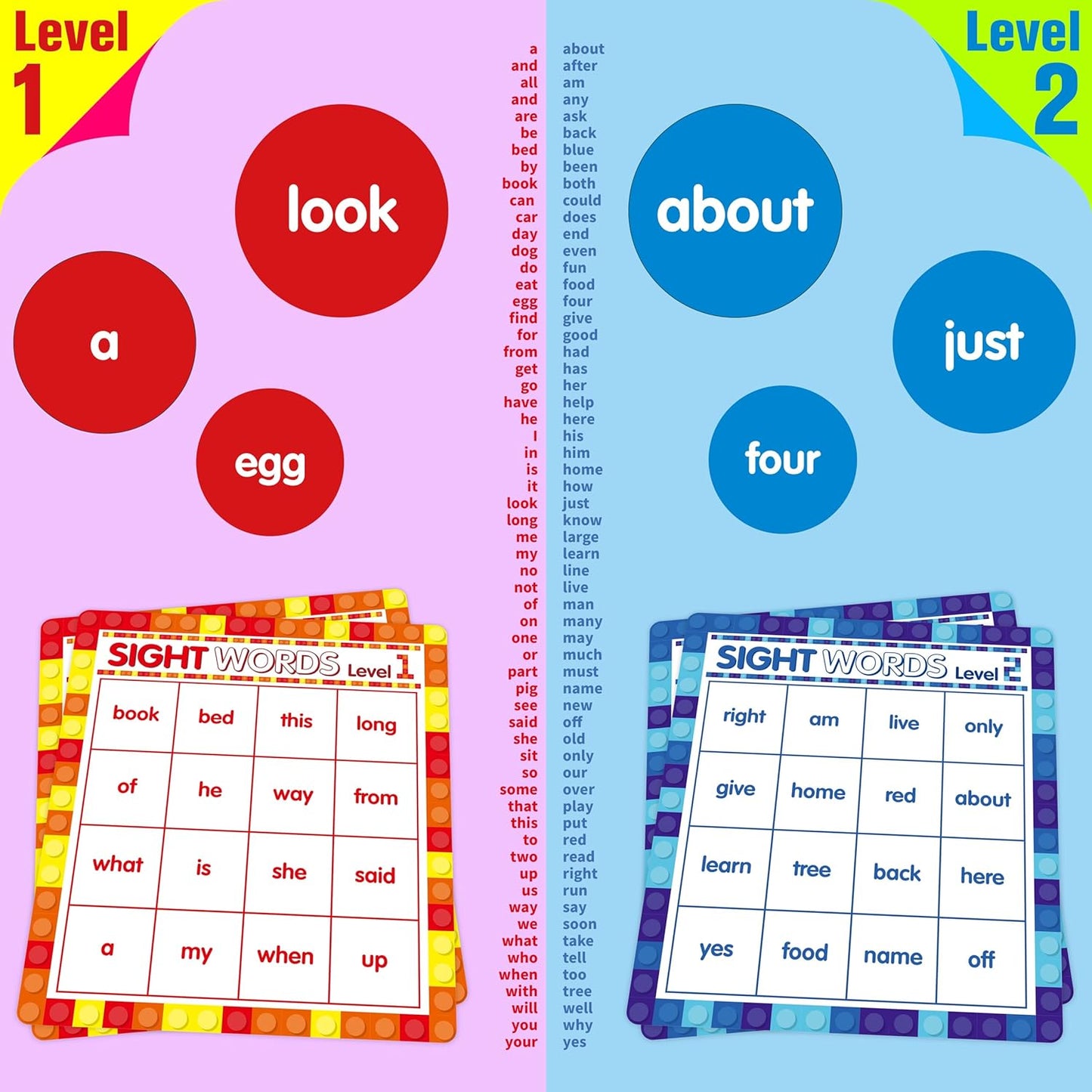 SpriteGru Multiplication & Division Bingo Game, 480 Math Problems, 2 Educational Math Board Game for Kindergarten and Preschool Kids 4-8, Perfect for Classroom & At Home (Up to 25 Players)