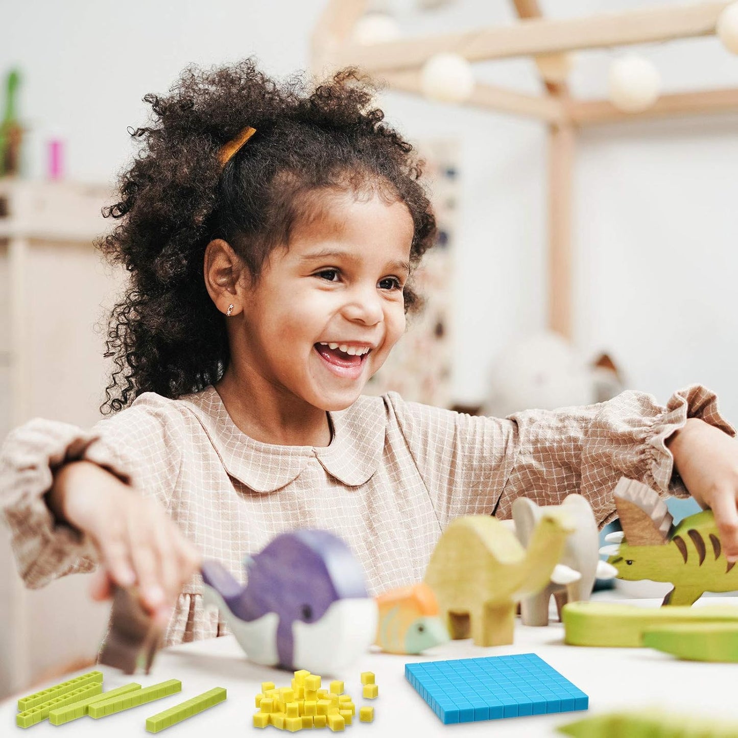 Sumind 121 Pieces Base Ten Blocks 3 Color Plastic Base Number Concepts and Counting Units Tens and Ones Blocks Kids Educational Cubes Math Learning Tools for Teachers Kindergarten 1st 2nd 3rd Grade