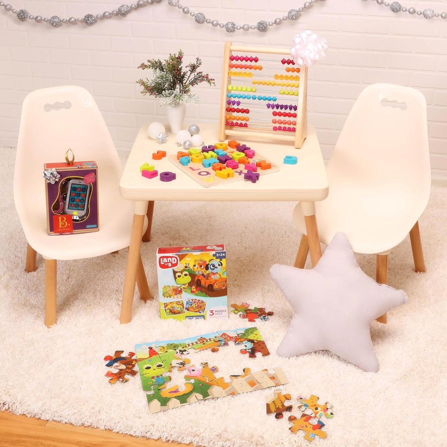 B. toys – Fruity! Wooden Abacus for Kids Classic Math Learning Toy with 100 Beads Educational for Addition, Subtraction Numbers & Counting 18+ Months