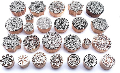 Royal Kraft Assorted Wooden Block Printing Stamps (Set of 10) Bulk01_10