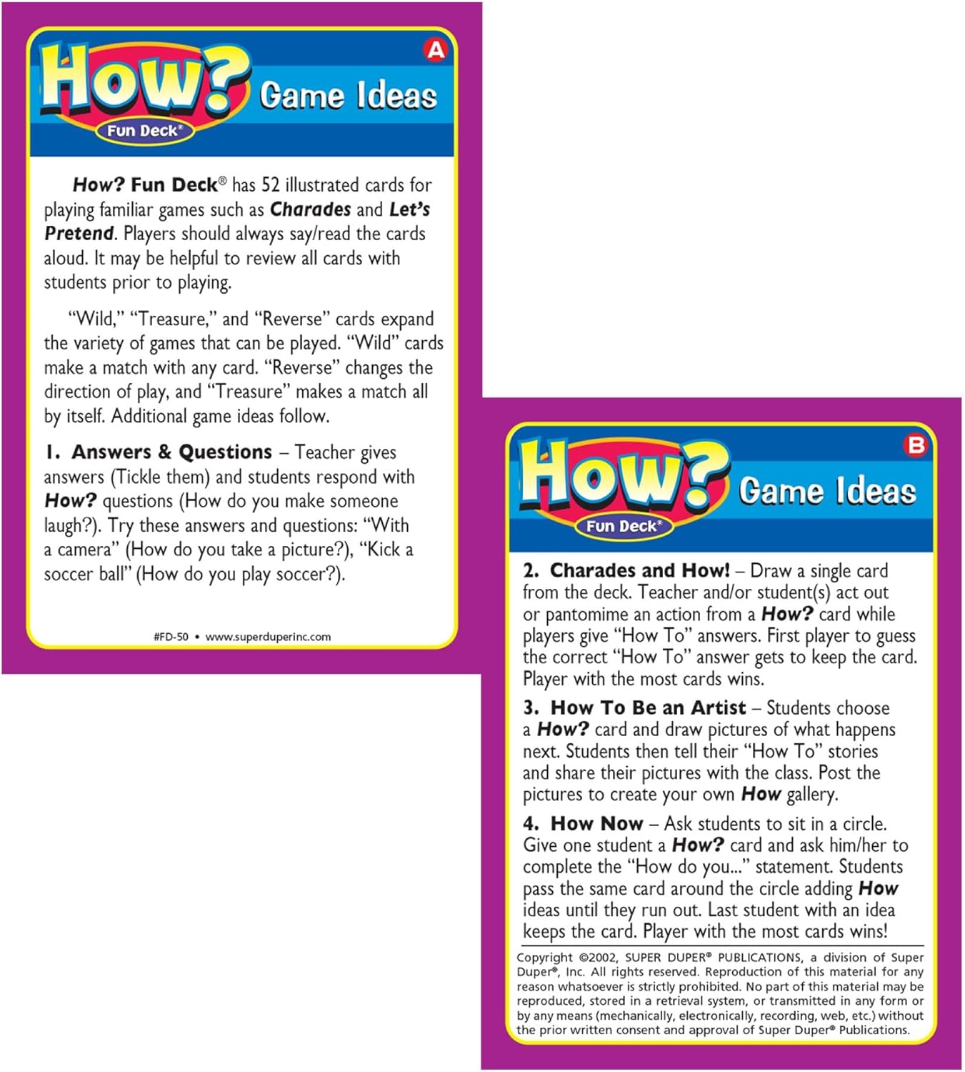 Super Duper Publications | How? Fun Deck | Communication and Language Processing Skills Flash Cards | Educational Learning Materials for Children