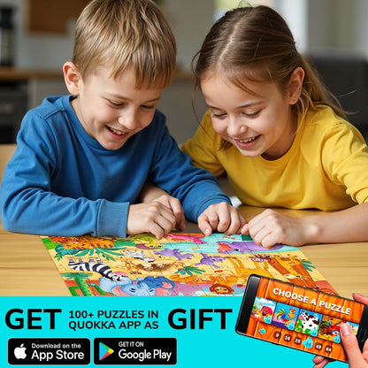 QUOKKA Puzzles for Kids Ages 4-6 – 60 Piece Jigsaw Puzzles for Toddlers Ages 3-5 with Unicorns – Quiet Time Toy for Preschoolers 2-4 – FSC Certified Educational Learning Game for Boys and Girls