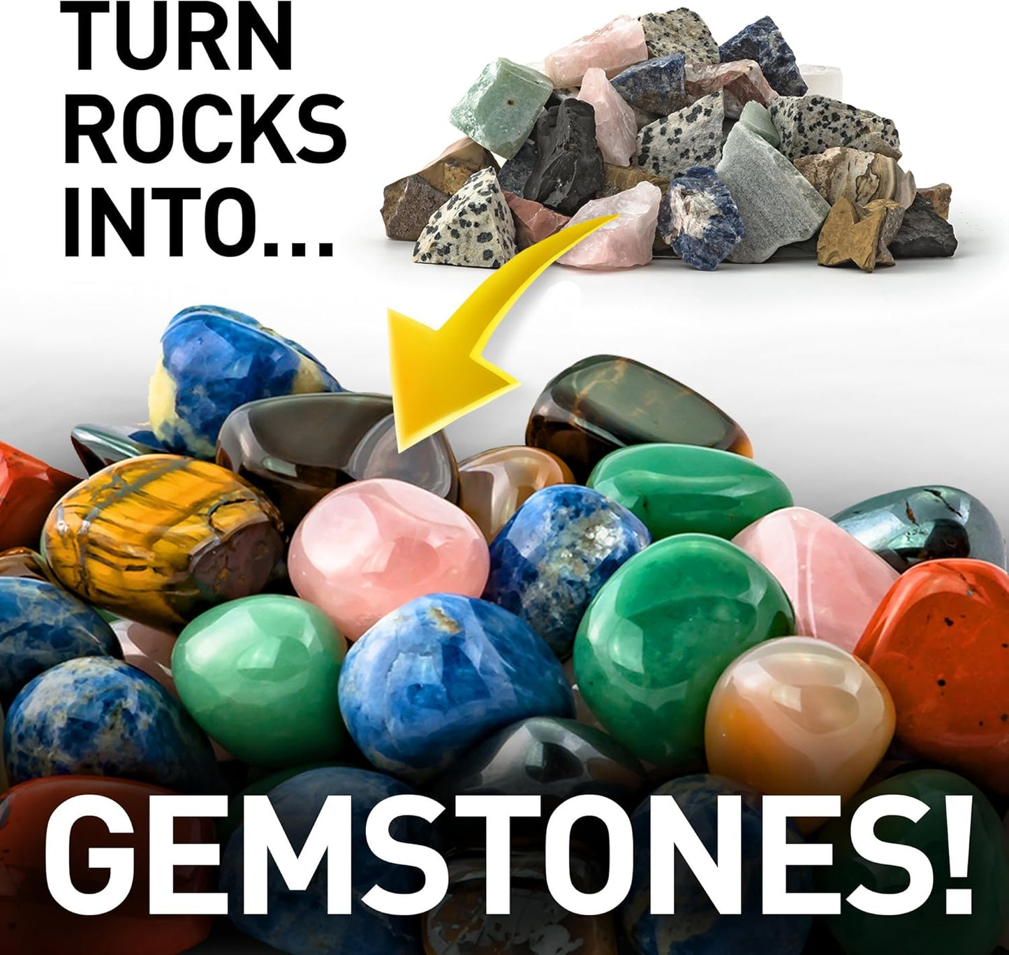 National Geographic Rock Tumbler Kit – Hobby Edition Includes Rough Gemstones, and 4 Polishing Grits, Great STEM Science Kit for Geology Enthusiasts, Rock Polisher for Kids and Adults