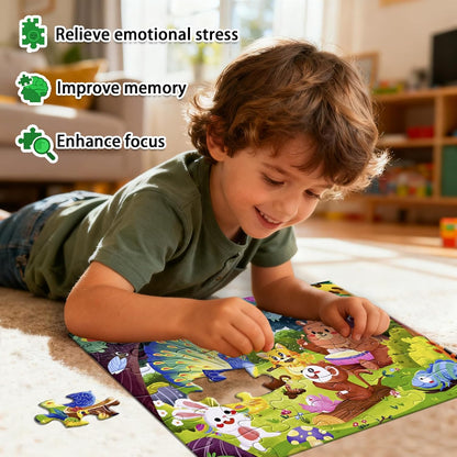 GIVEITALL Jigsaw Puzzles for Kids Ages 3-5 6-8 8-10 Year Old,Dog Planet Floor Puzzle 36 Pieces Enlightening Game Creative Gifts for Boys Girls (Dog)