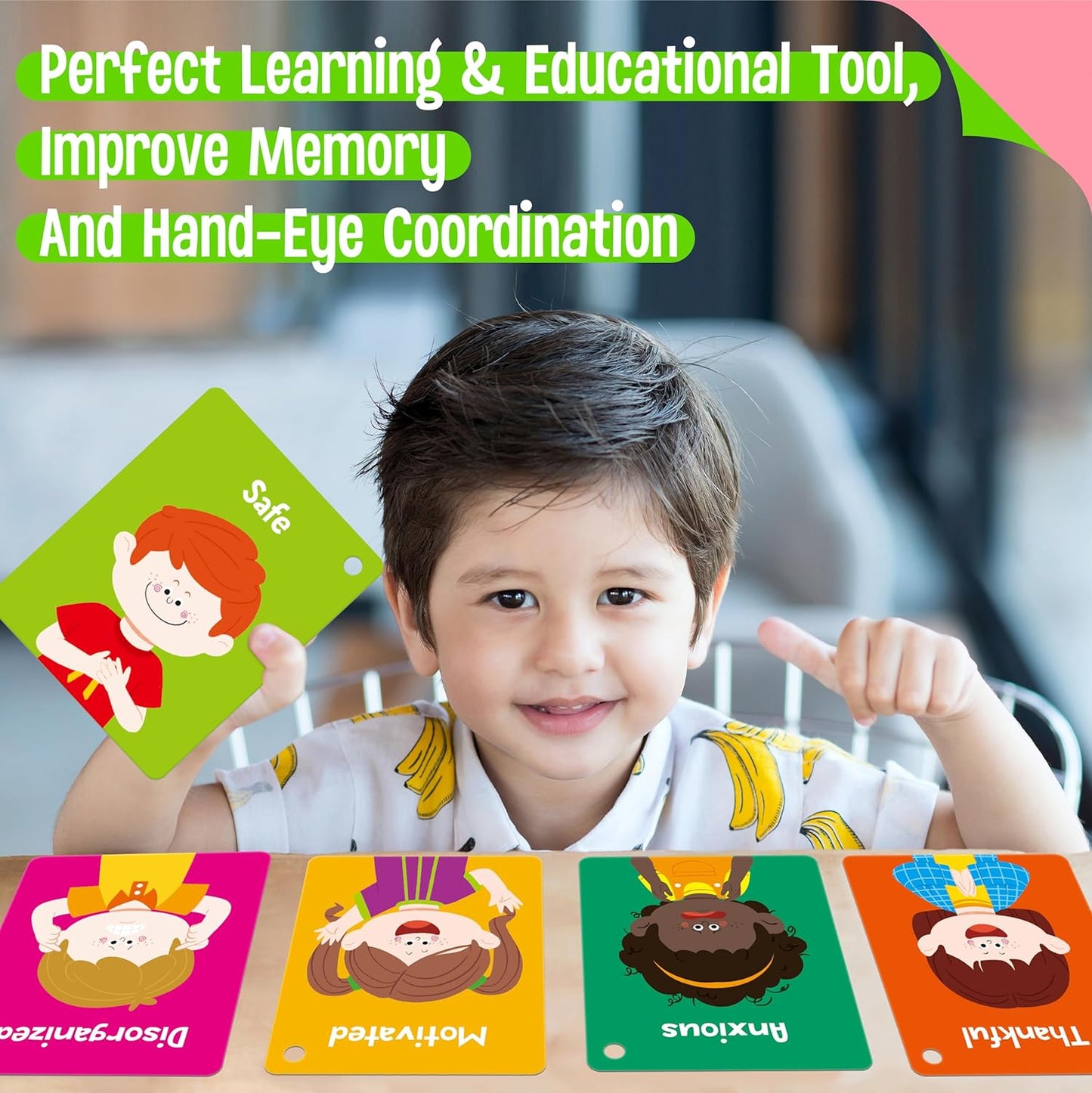50 PCS Kid First Cognitive Flashcards,Double Sided Printed 7 in 1 Colorful Cards Alphabet,Numbers, Foods,Animals,Shapes,Colors with 3 Reclosable Rings,Learning Tool for Pre-K Kindergarten Toddlers