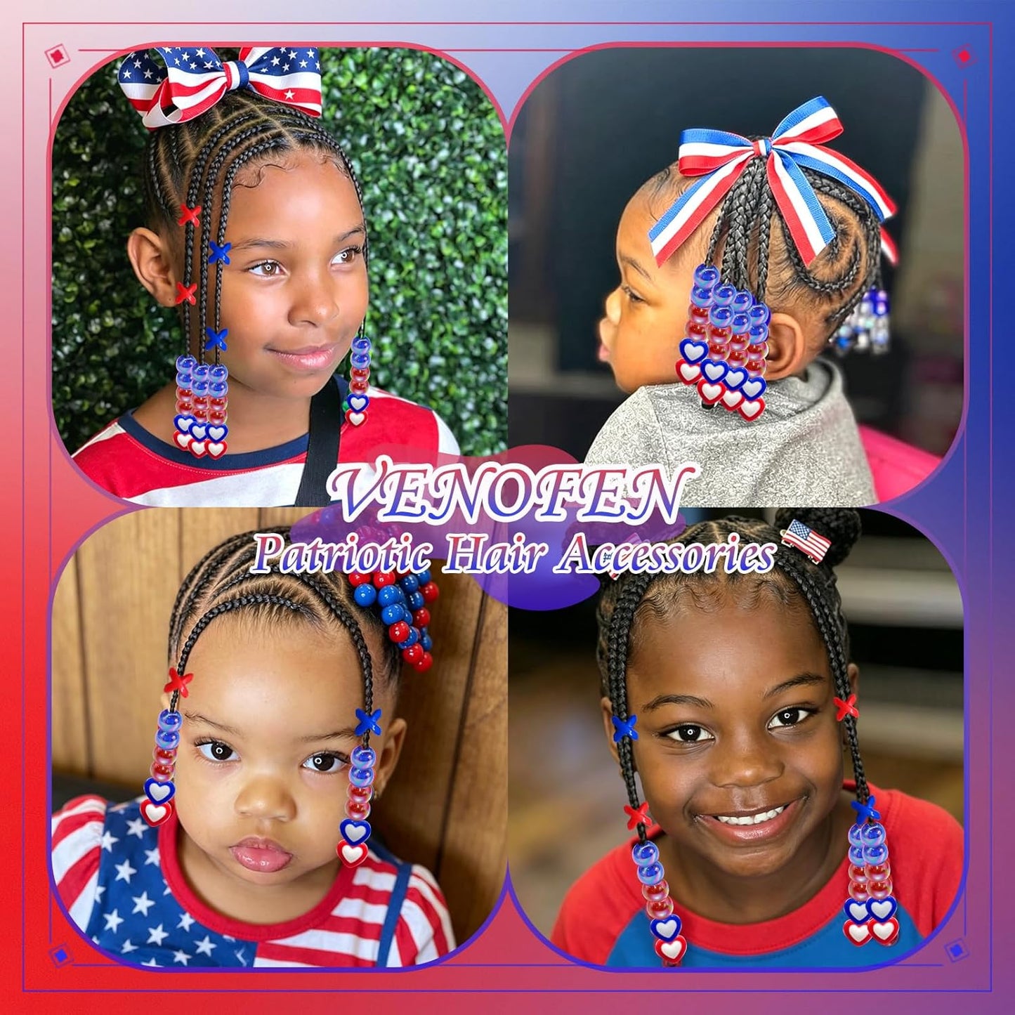 60PCS Purple Braids Beads 3 Styles Dreadlock Bead Accessories Cute Hair Jewelry AB Round Bead Decoration for Kids Girls