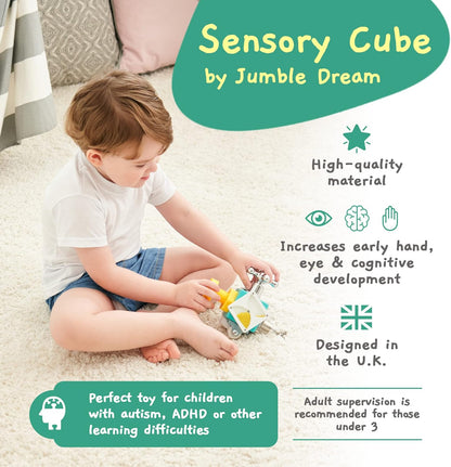 Busy Cube Sensory Toys for Toddlers is a Handmade Montessori Fidget Cube - Wooden Busy Board Baby Activity Cube Travel Toy for Children with Autism Toys & ADHD 1 2 3