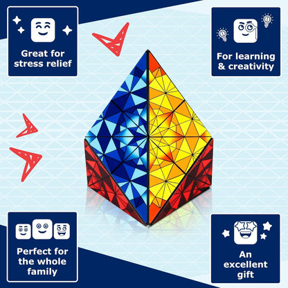 Shashibo Octa Shape Shifting Box - STEM Fidget Toy with Ultra Strong Magnets, Perfect Sensory Gift for Kids, Teens, and Adults – Pairs w/All Shashibo Cubes (Infinity)