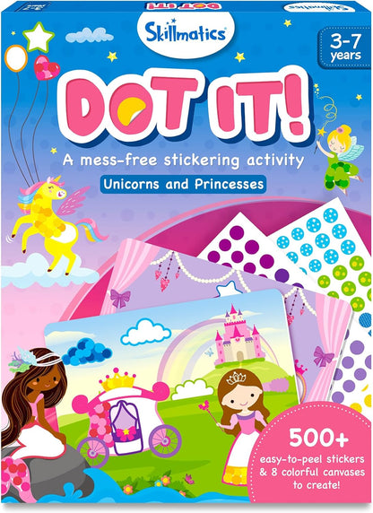 Skillmatics Dot It Sticker Art - Disney Princess, Mess-Free Fun for Kids, 500+ Stickers, Craft Kits, DIY Scrapbooking Activity, Gifts for Girls & Boys Ages 3, 4, 5, 6, 7