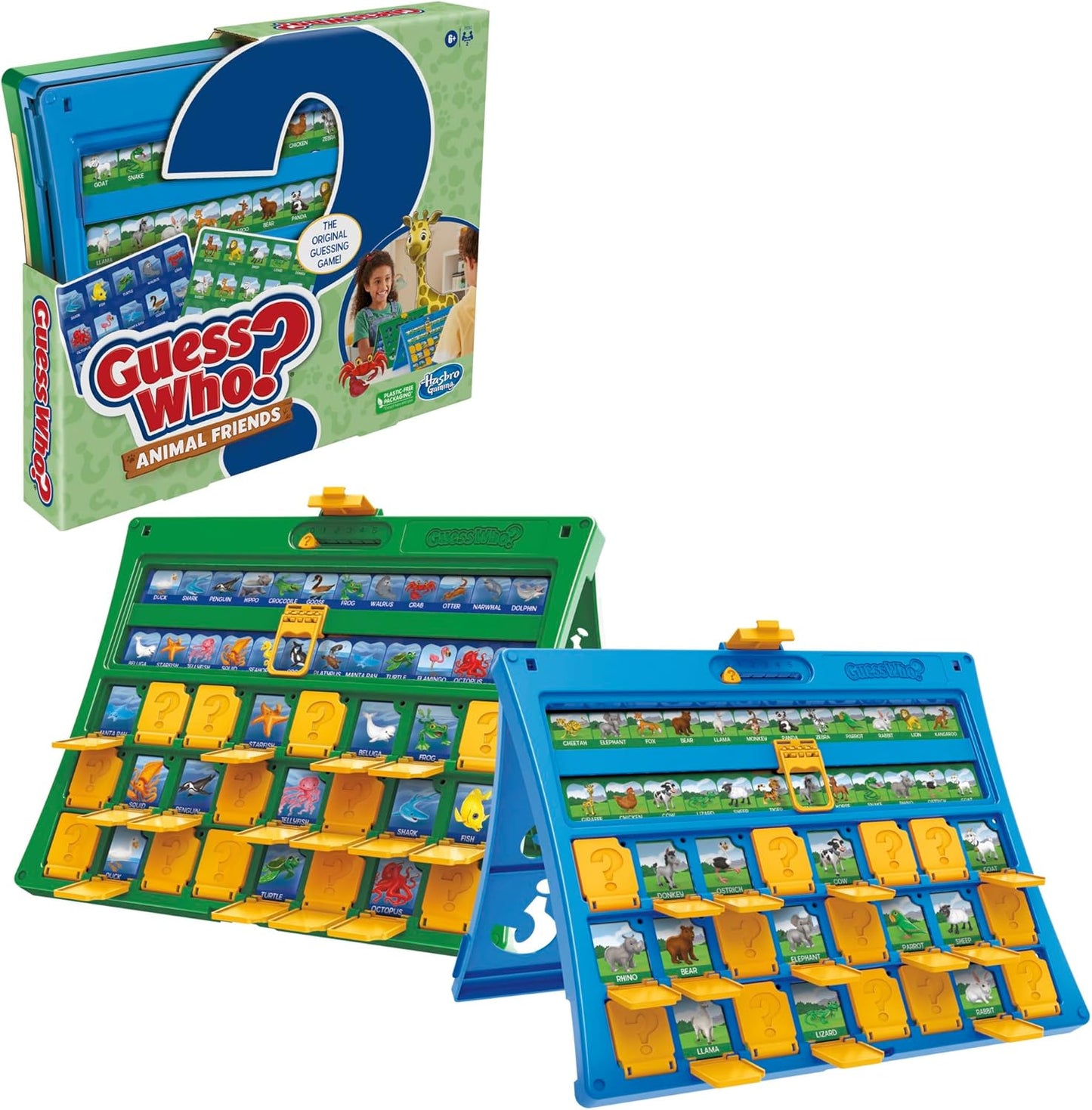 Hasbro Gaming Guess Who? Animal Friends Game | 2 Double-Sided Animal Sheets | 2-Player Board Games for Kids | Easter Gifts for Boys and Girls | Ages 6+ (Amazon Exclusive)