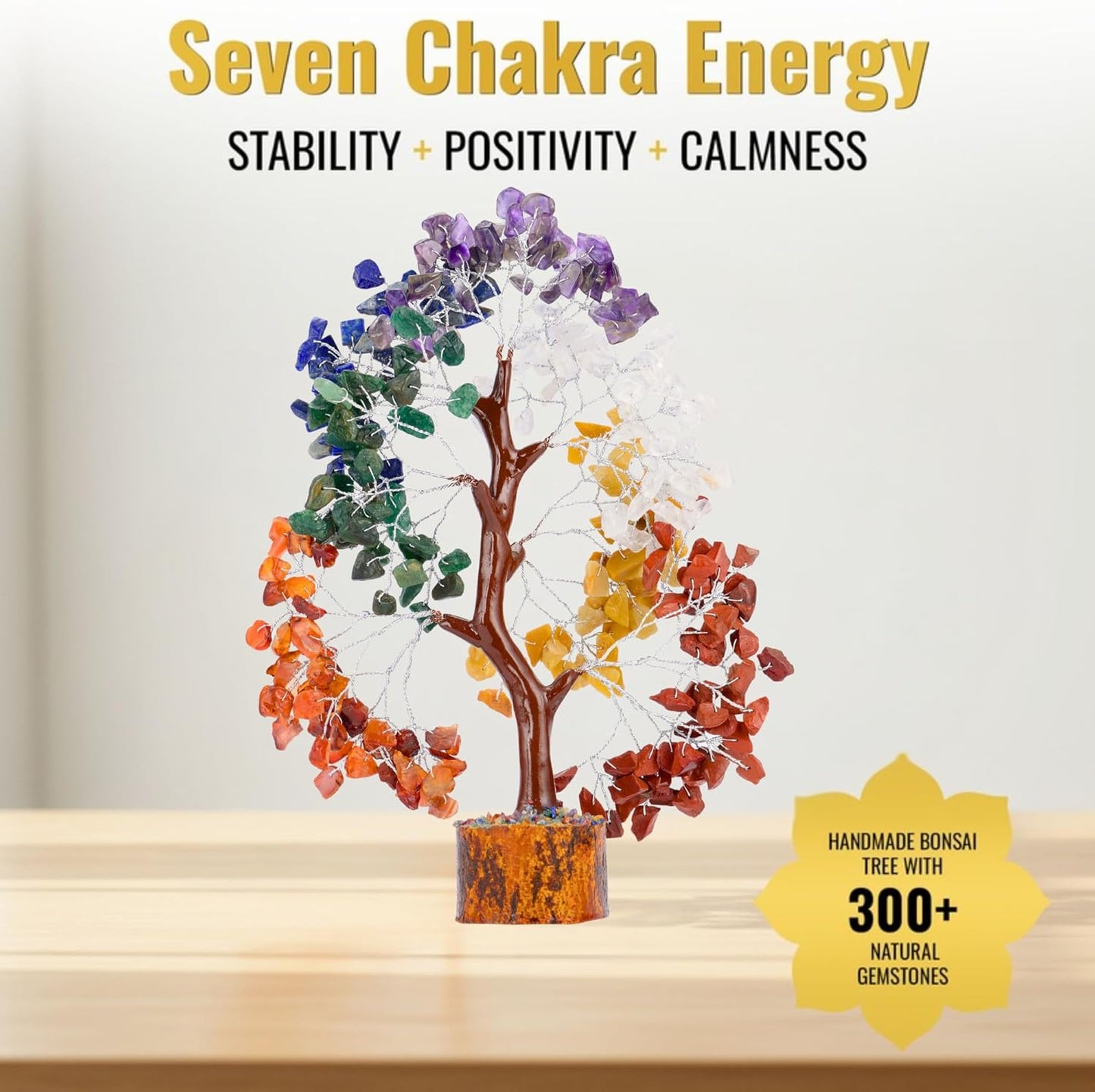 ANAYA AGATE 7 Chakra Healing Crystal Tree of Life Kit, Bracelet, Pendant, Necklace, Feng Shui Money Bonsai Tree, Positive Energy for Women, Mom, Sister and Housewarming Decoration