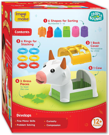 Imagimake Stacking Pots Toys | Leaps & Bounds 6+ Month Old Baby Toy | Learning Toy for Infant & Toddler | 5-in-1 Play & Learn | Stacking, Nesting, Pretend Play | First Birthday Gifts for Girls & Boys