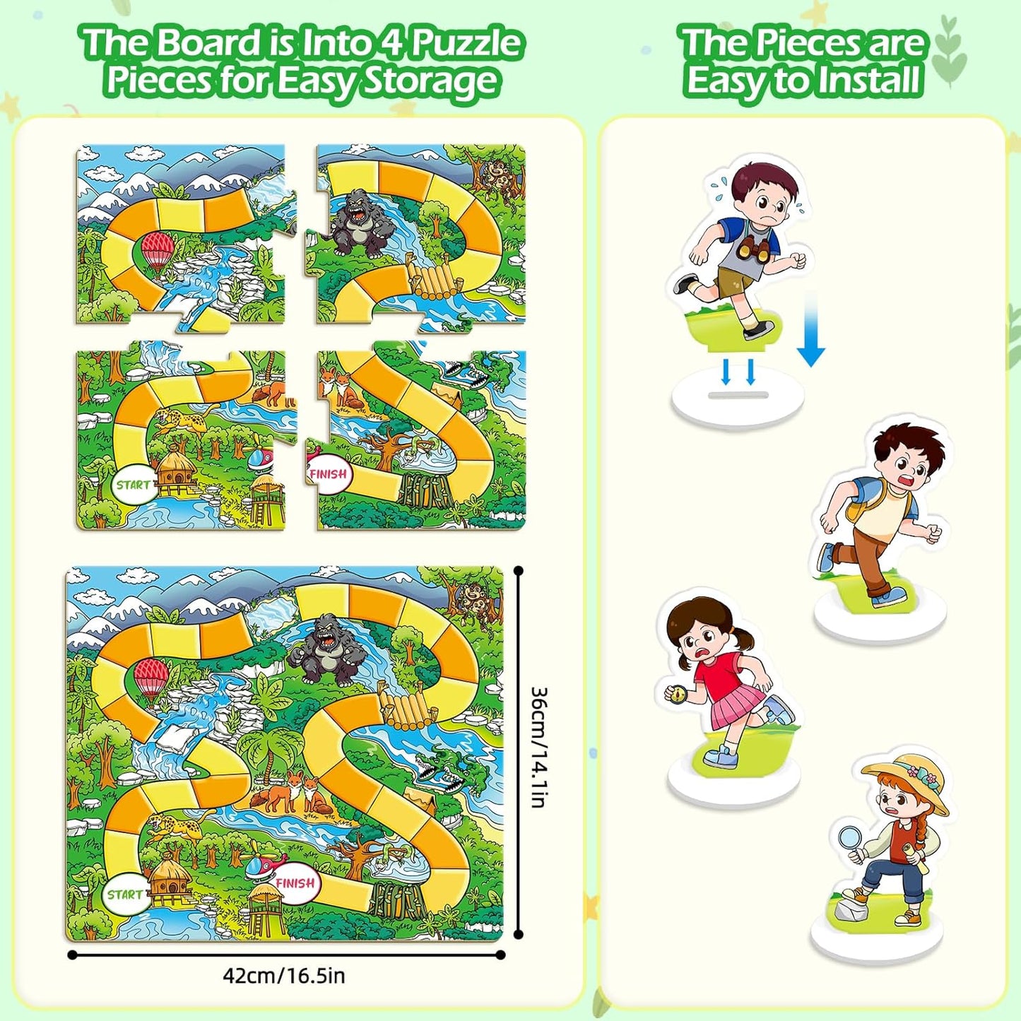 Broytain Forest Fraction Board Game|Math Games for Kids|Fraction Play Games - Gr. 3-4|Educational Learning Board Games for Boys and Girls|Classroom Travel Indoor Outdoor Family Game