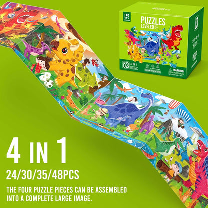 Puzzles for Kids Ages 3-8 Year Old,35pcs Jigsaw Puzzles for Toddlers & Children Ages 4-6，Educational Floor Puzzles with Storage Box for Gifts（Fire Engine）