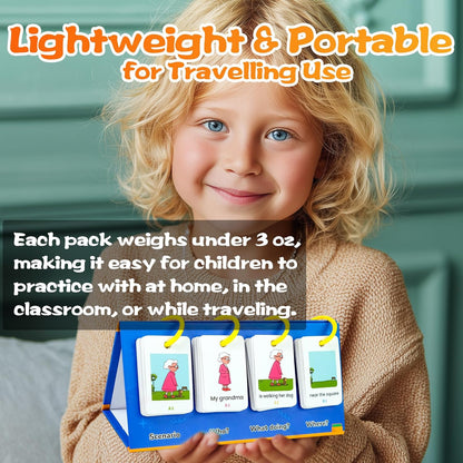 Flipping Calendar Set for Kids 3-10 - Learning Pocket Chart, Sentence Building Flash Cards, Kids Puzzle Games for Homeschool Classroom, Educational Gifts for Boys Girls (Sentence Building)