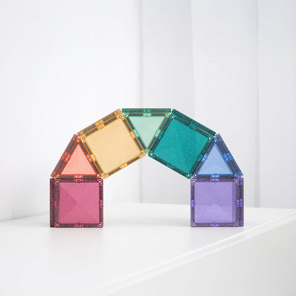 CONNETIX Magnetic Tiles Glitter Castle Pack, 48 Pieces