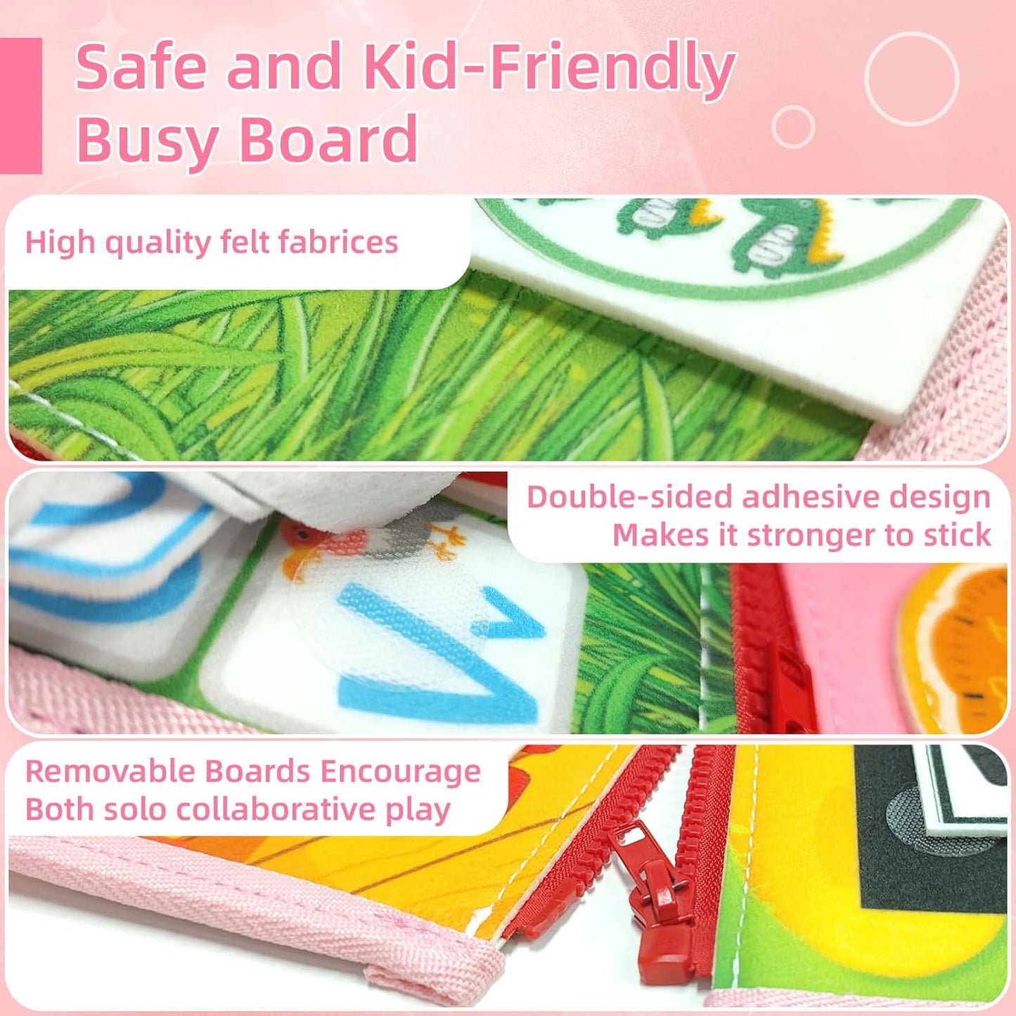 Montessori Busy Board - 8-in-1 Sensory Activity Book with Detachable Pages, Travel-Friendly Learning Toy for Fine Motor Skills & Preschool Education