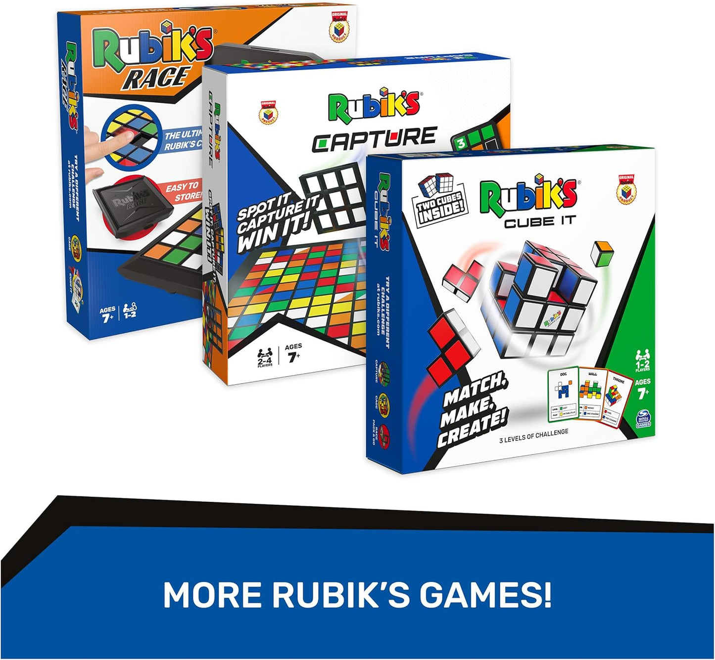 Rubik’s Cube, Rubik's Race, Ace Edition, Classic Fast-Paced Puzzle Strategy Sequence Board Game, Problem-Solving Brain Teaser, Color-Matching Game, 2 Players, for Adults, Teens, Kids Ages 7 & Up