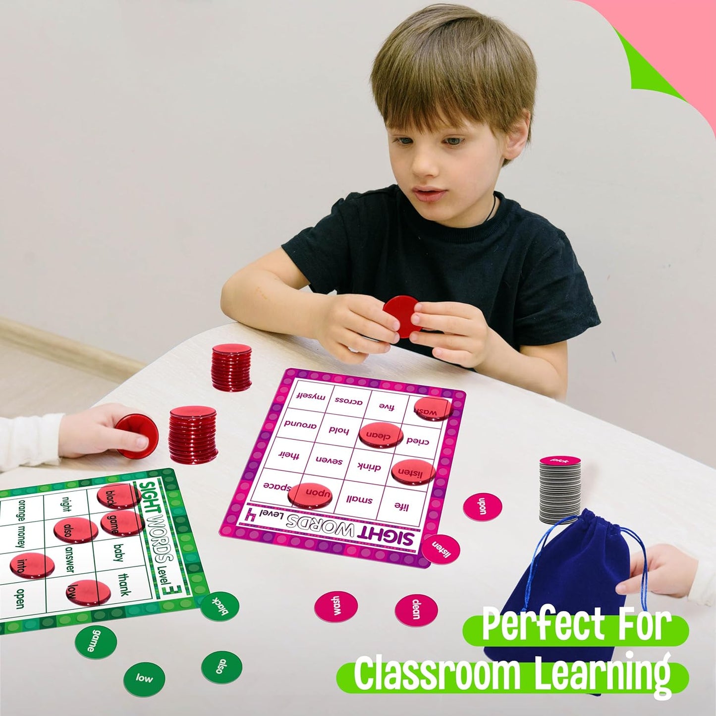 SpriteGru Multiplication & Division Bingo Game, 480 Math Problems, 2 Educational Math Board Game for Kindergarten and Preschool Kids 4-8, Perfect for Classroom & At Home (Up to 25 Players)