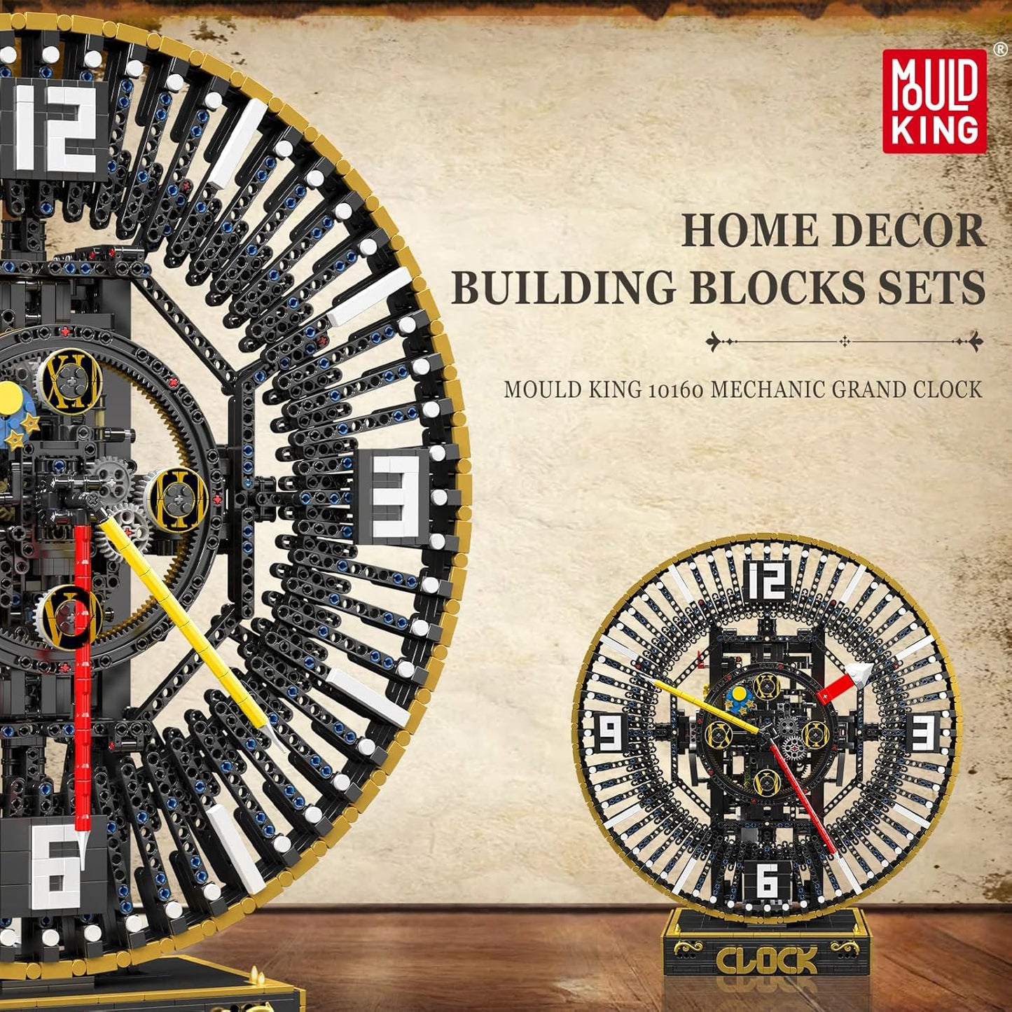 Mould King Cyberpunk Grand Clock Building Blocks Set, 3675+ Pcs Real-Time Clock Model Kit with Mechanical Gears, App Control Electric Building Model Kit, Creative Gift Toys for Adults Teens