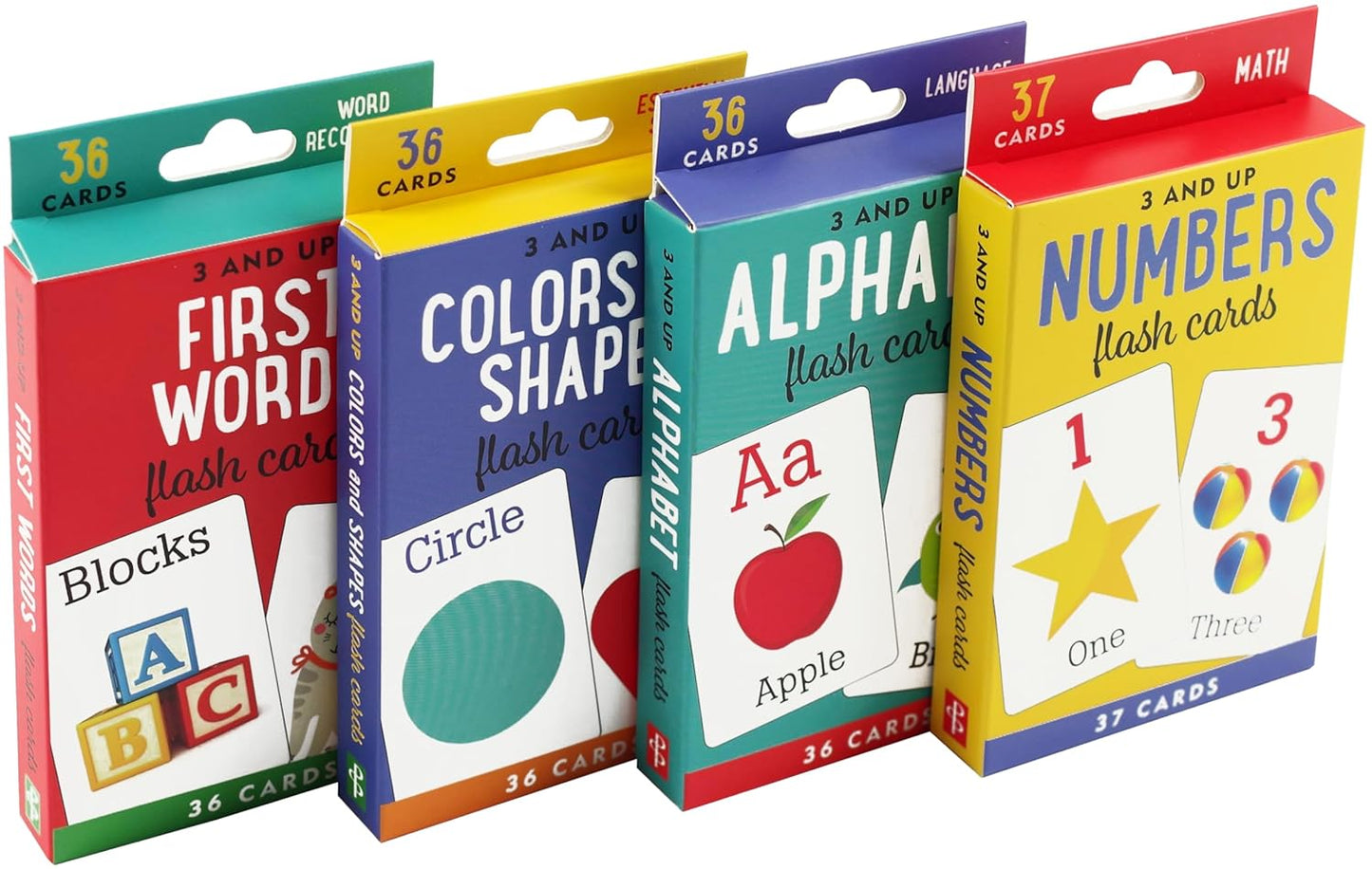 Flash Cards Value Pack - Set of 4 (Alphabet, First Words, Numbers, Colors & Shapes)