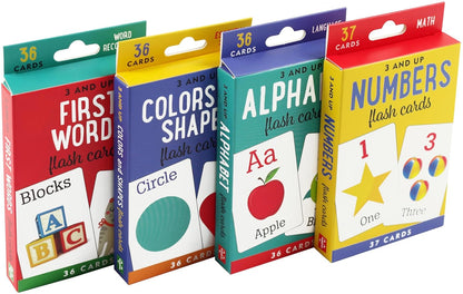 Flash Cards Value Pack - Set of 4 (Alphabet, First Words, Numbers, Colors & Shapes)