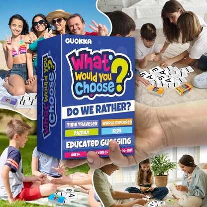 QUOKKA Board Games for Kids 8-12 – Family Games for Kids and Adults – What Would You Choose – 500+ Questions – Original Edition – Fun Card Game for Family Night
