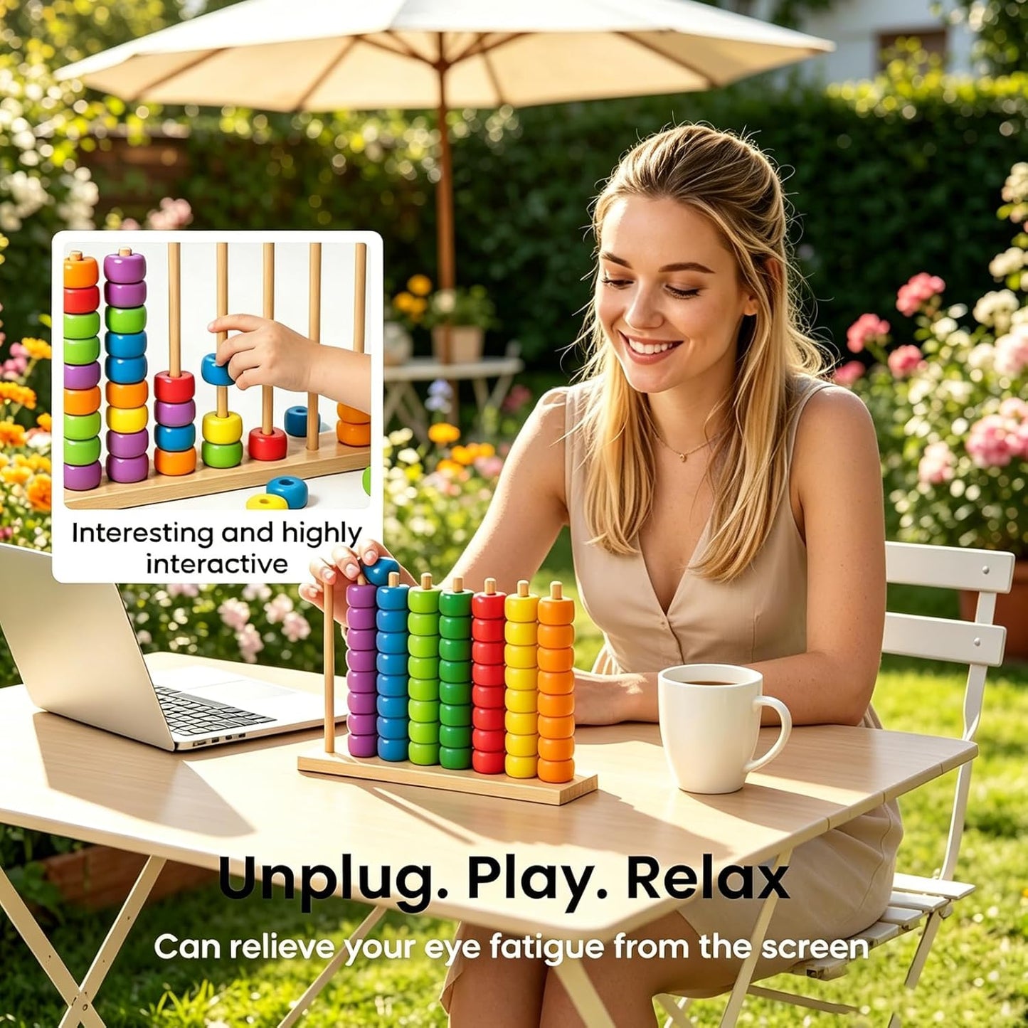 2026 Trendy Color Matching Stacking Puzzle Game, Fast Pattern Challenge Ring Stack Game for 2 Players, Wooden Brain Teaser Toy, Racks and Rings for Family Game Night Fun (1 pcs)
