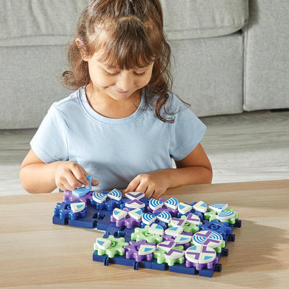 Learning Resources Glowing PatternGears - Building Set with Glow in the Dark Stickers, Toddlers Hands-On Toy, STEM Construction & Engineering, Fine Motor, Gifts for Boys and Girls