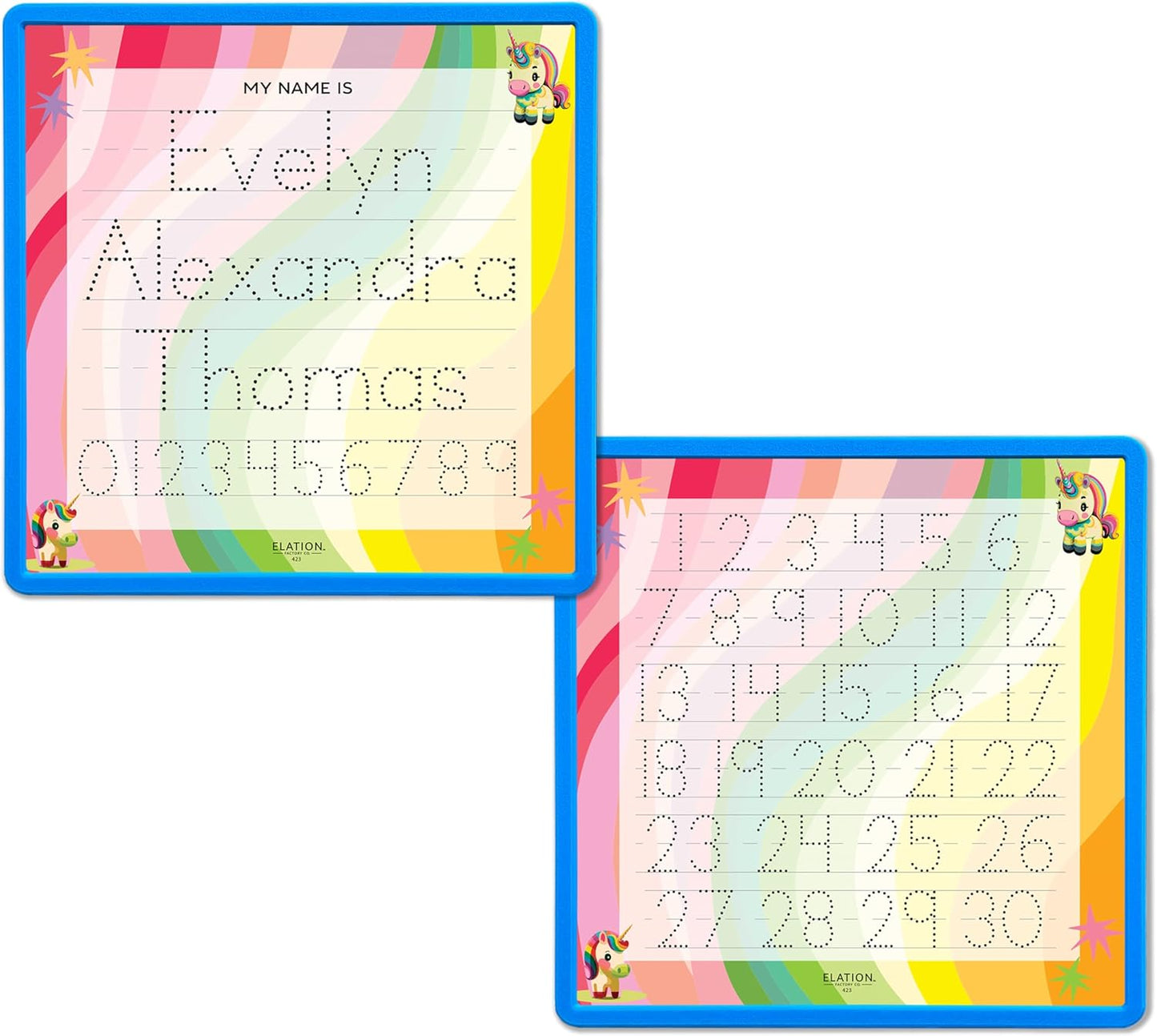 Kid's Name Tracing Board | Dry Erase Letter Tracing | Reusable Name Alphabet Tracing| Number Tracing | Personalized | Baby Unicorn Theme